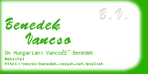 benedek vancso business card